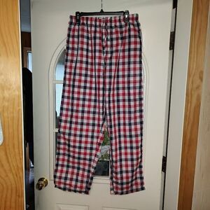 New 7 Apparel Red White Blue Checked Lightweight Woven Lounge Pants Men's L